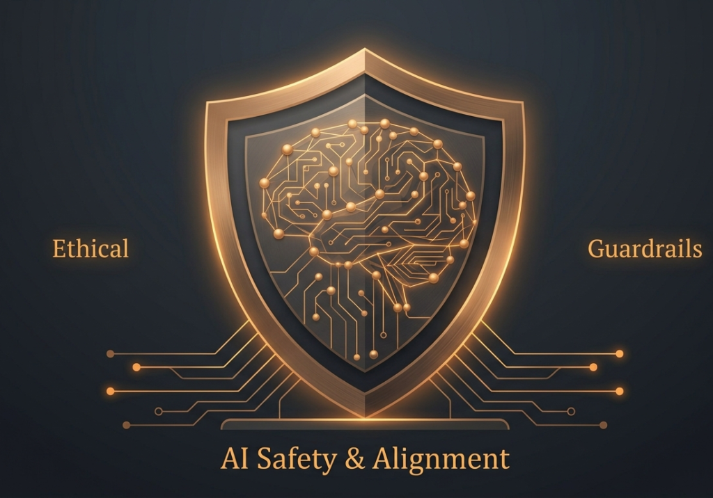 Shield icon with neural network pattern representing Claude Opus 5's AI safety and alignment features