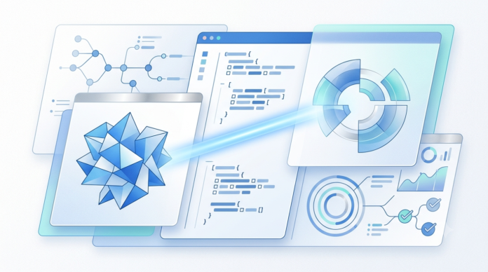 Abstract editorial illustration representing OpenAI's GPT-5.6 models integrated into AWS's Kiro development platform.